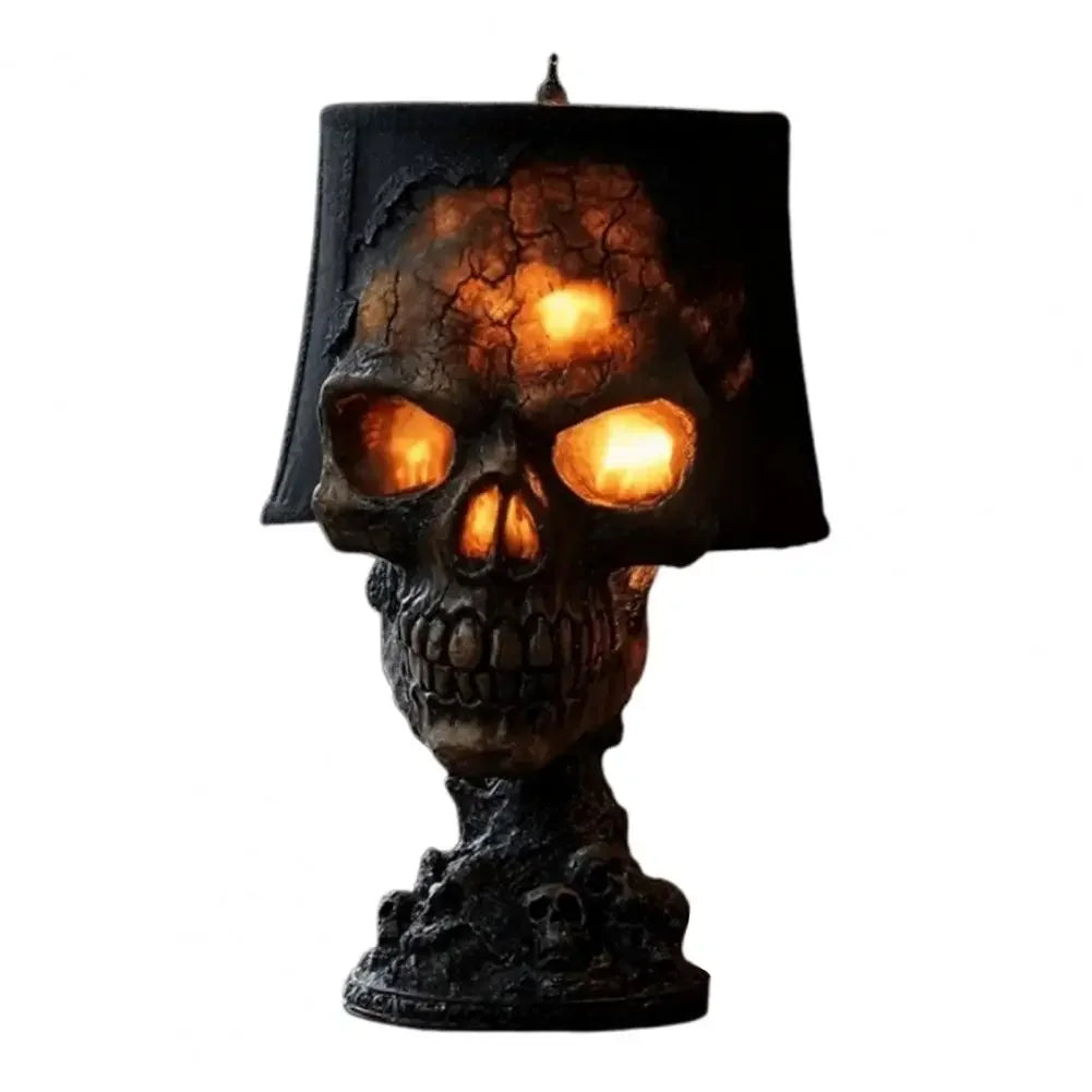 Glowing Skull LED Table Lamp, Gothic Resin Night Light for Home Decor