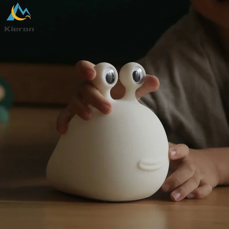 Cartoon Slug LED Night Light, Silicone Bedside Lamp for Kids and Nursery