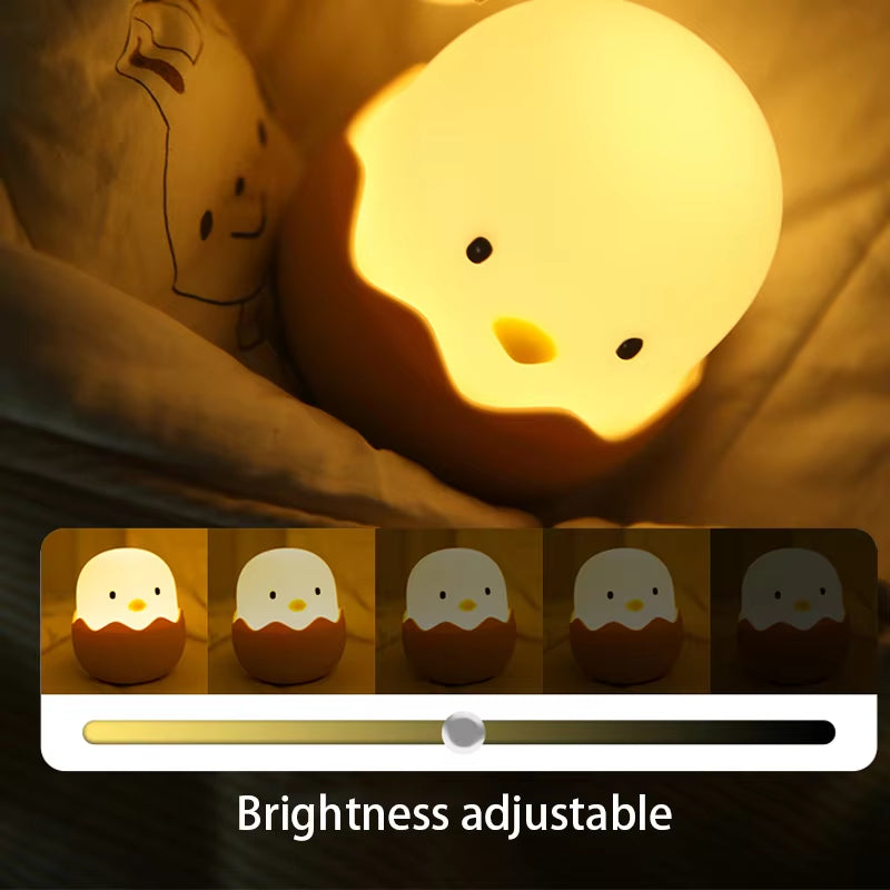 Eggshell Chicken Night Light, Cartoon LED Rechargeable Touch Lamp