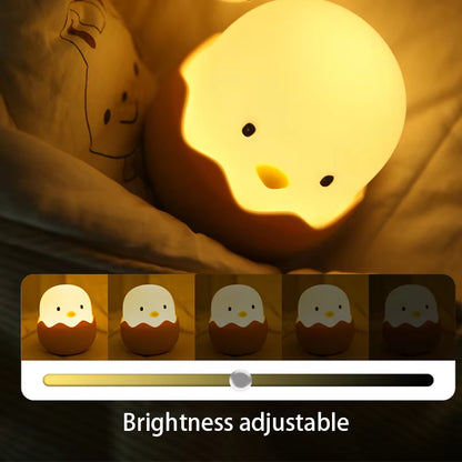 Eggshell Chicken Night Light, Cartoon LED Rechargeable Touch Lamp