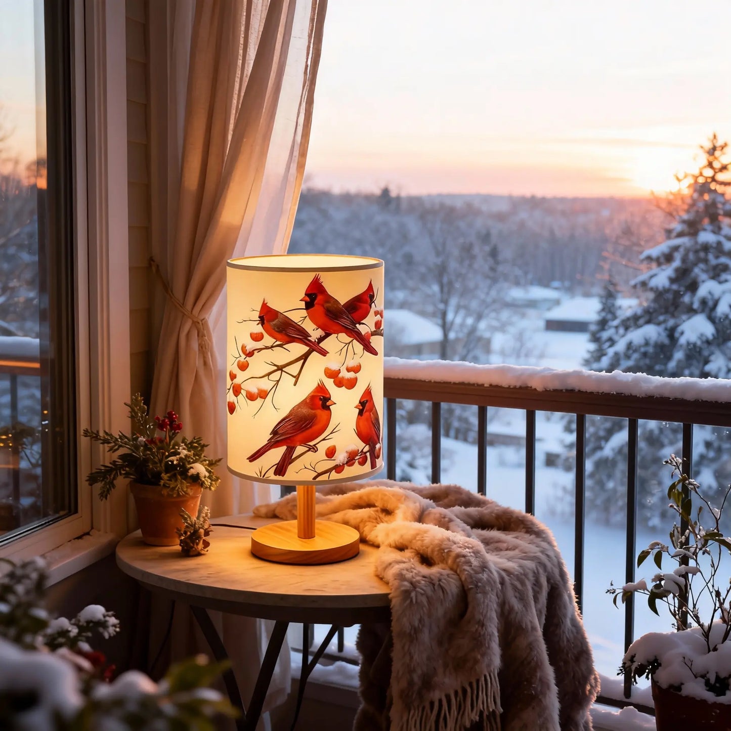 Red Bird Table Lamp, Decorative Bedside Light for Home and Gift Decor