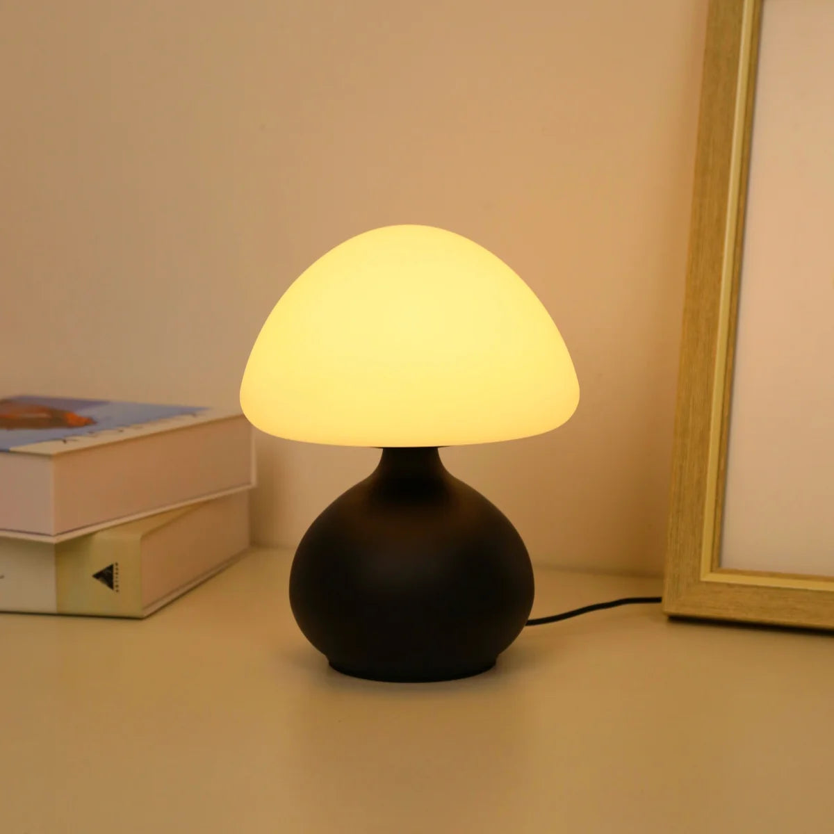 Modern Minimalist Mushroom Table Lamp with 3 Color Modes and Infinite Dimming