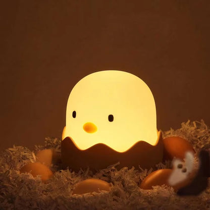 Eggshell Chicken Night Light, Cartoon LED Rechargeable Touch Lamp