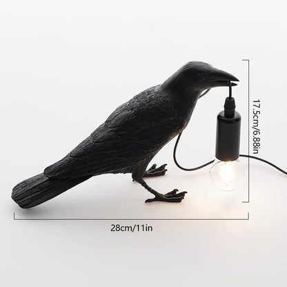 Crow Design Table Lamp, USB Powered Creative Desk Lamp, Desktop Decoration Table Lamp, Decorative Lamp for Bedroom, Living Room, Lighting, Indoor Light, Cozy Lighting Lights, Home Decoration Lamp, Modern Rustic Lamps, Resin Table Lamp