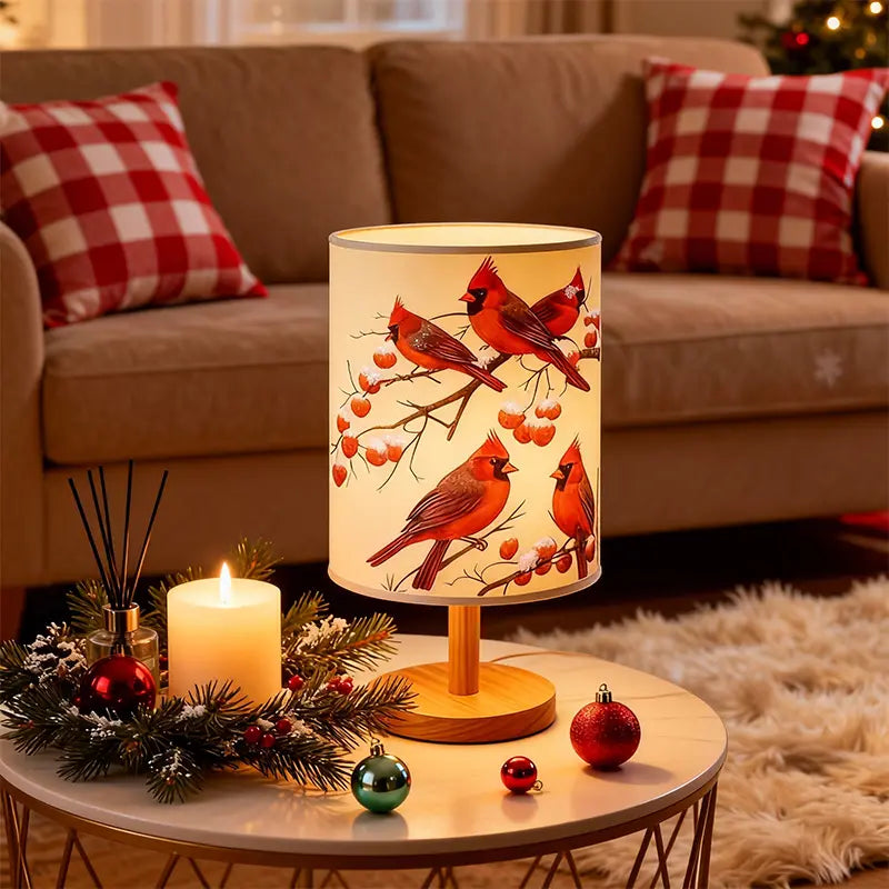 Red Bird Table Lamp, Decorative Bedside Light for Home and Gift Decor