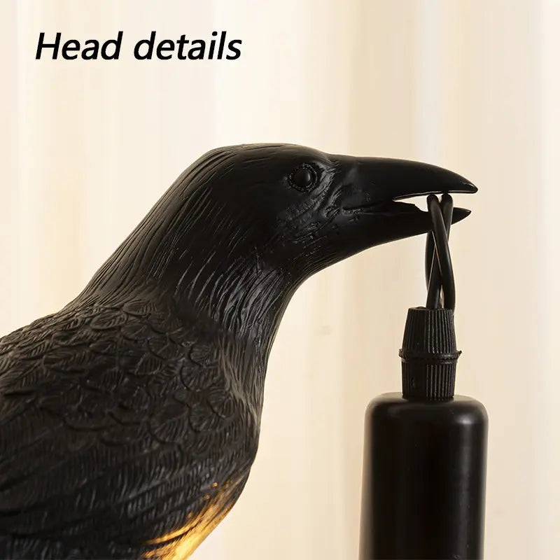 Crow Design Table Lamp, USB Powered Creative Desk Lamp, Desktop Decoration Table Lamp, Decorative Lamp for Bedroom, Living Room, Lighting, Indoor Light, Cozy Lighting Lights, Home Decoration Lamp, Modern Rustic Lamps, Resin Table Lamp