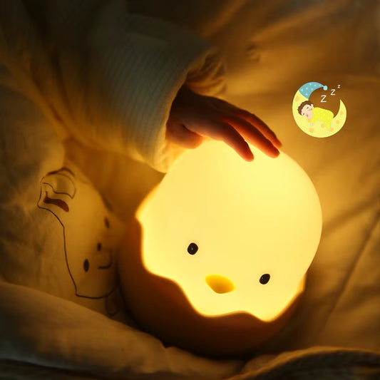 Eggshell Chicken Night Light, Cartoon LED Rechargeable Touch Lamp