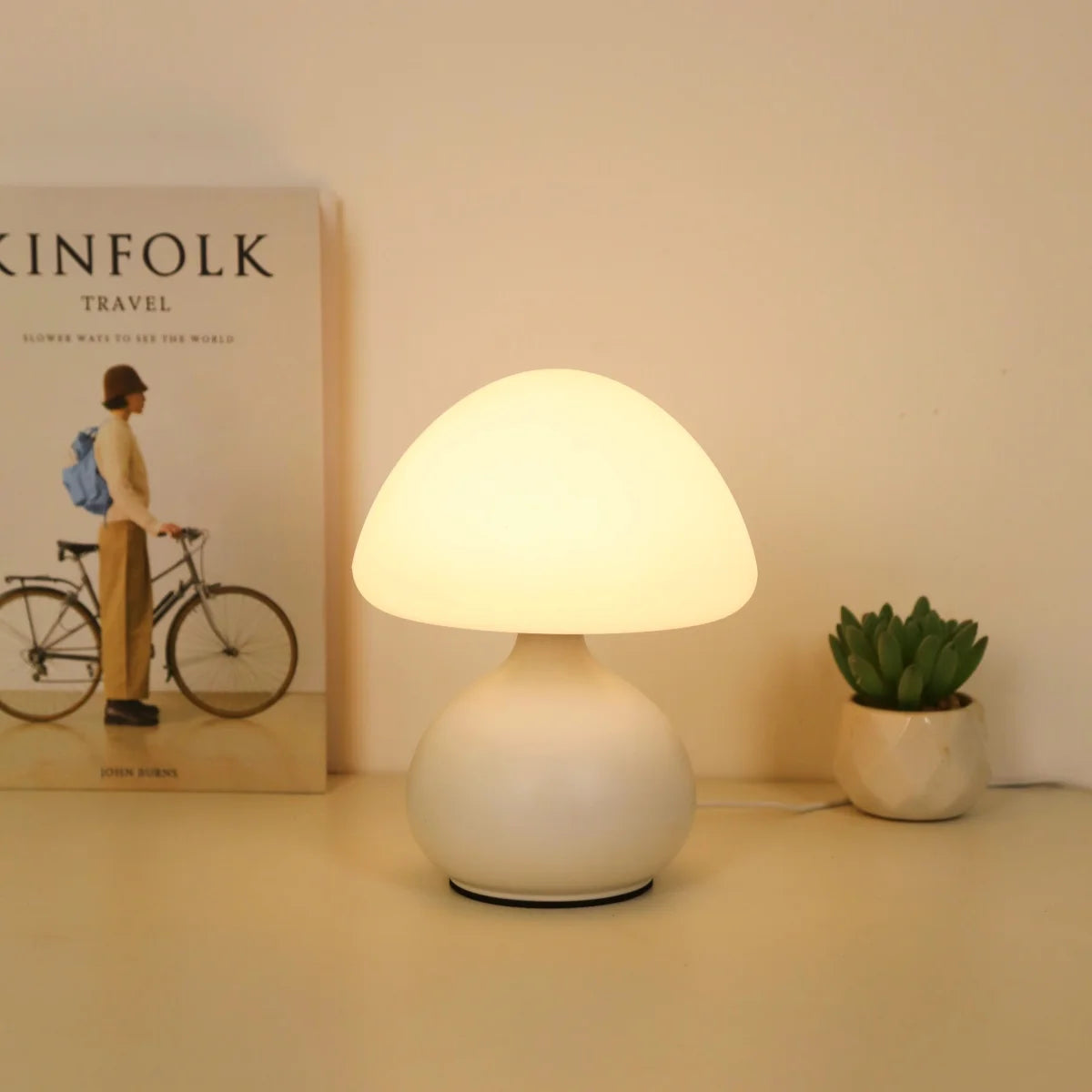Modern Minimalist Mushroom Table Lamp with 3 Color Modes and Infinite Dimming