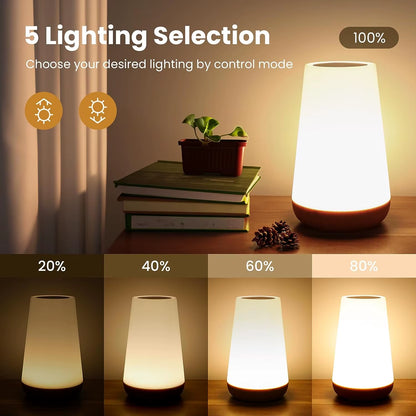 13-Color Changing RGB Night Light with Remote Control, Touch Sensor, USB Rechargeable, Dimmable Portable Table Lamp