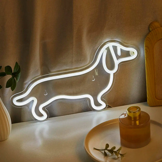 Cute Sausage Dog Neon Light, USB Powered Decorative Pet Room Lamp