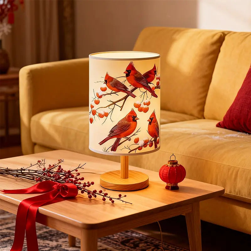 Red Bird Table Lamp, Decorative Bedside Light for Home and Gift Decor