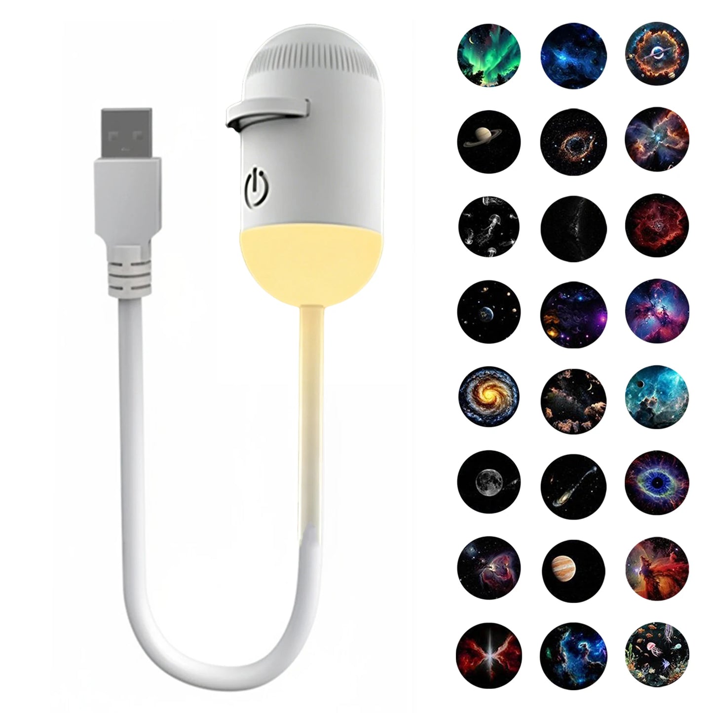 2-In-1 USB Ambient LED Portable Starry Romantic Sky Ceiling Projector Lamp 