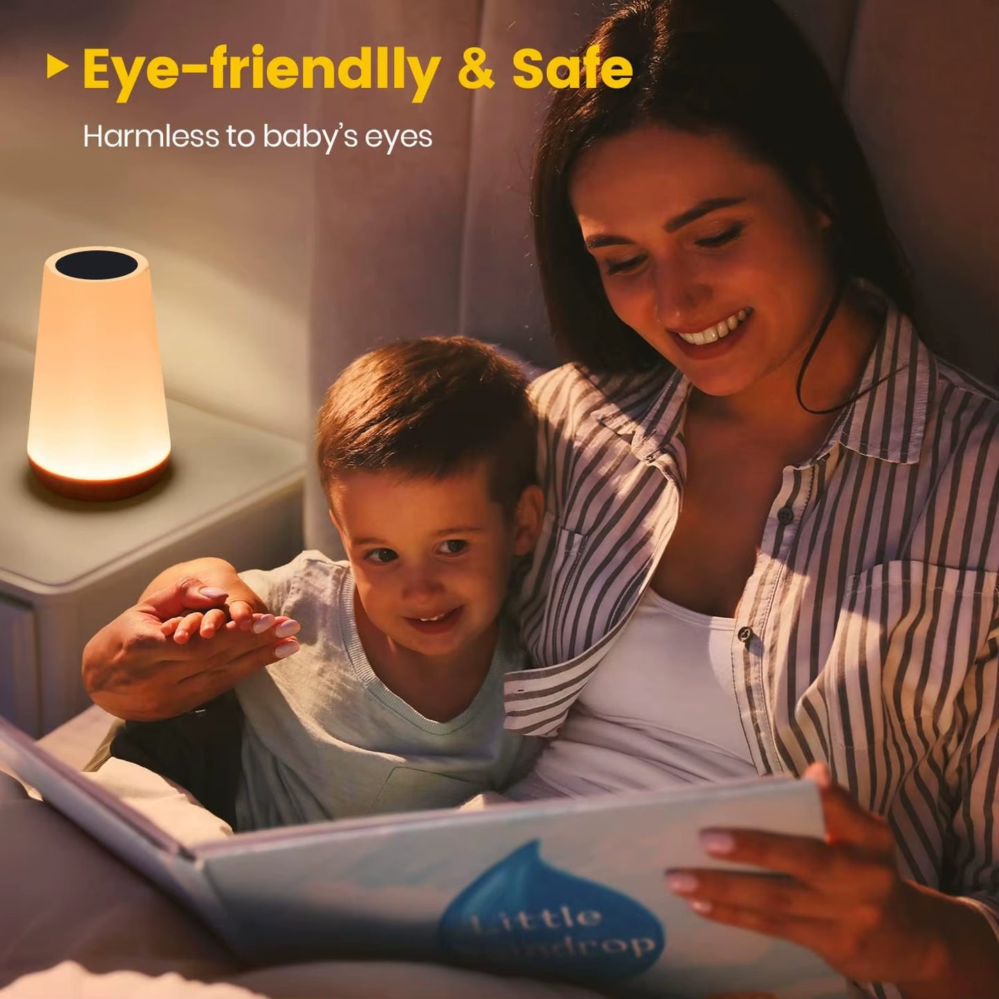 13-Color Changing RGB Night Light with Remote Control, Touch Sensor, USB Rechargeable, Dimmable Portable Table Lamp