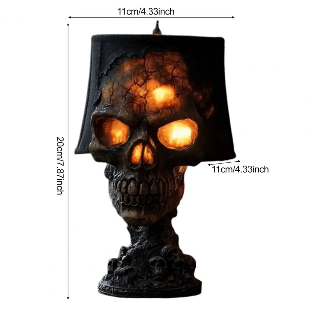 Glowing Skull LED Table Lamp, Gothic Resin Night Light for Home Decor