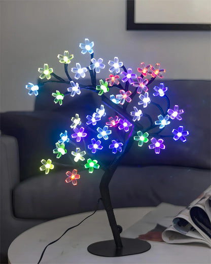 Cherry Blossom Tree Light, 17-Inch 40 LED Tabletop Bonsai Lamp, USB Powered