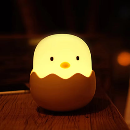 Eggshell Chicken Night Light, Cartoon LED Rechargeable Touch Lamp