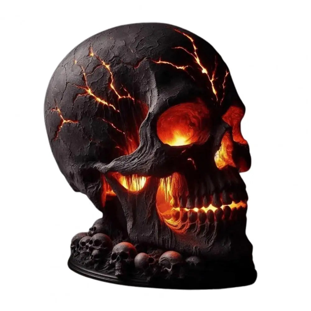 Glowing Skull LED Table Lamp, Gothic Resin Night Light for Home Decor
