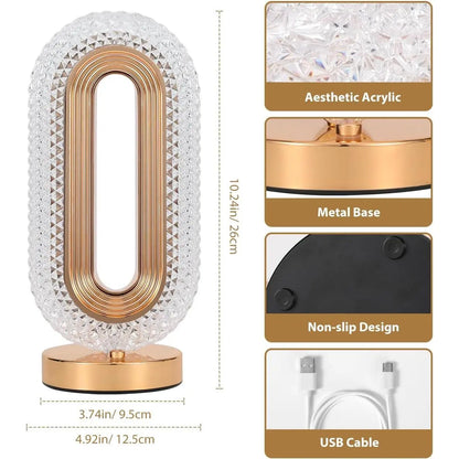 Luxury Crystal Table Lamp, Romantic Bedside Night Light