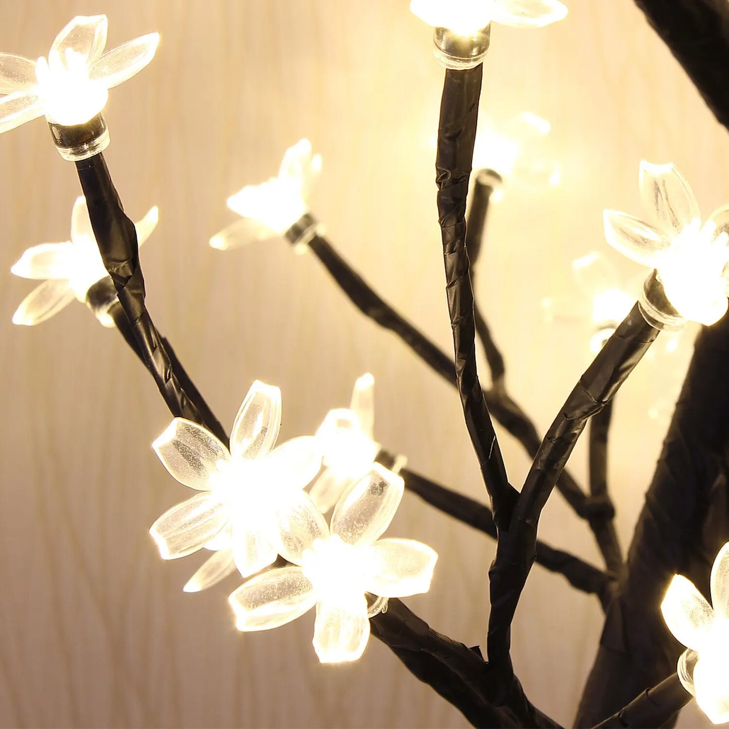Cherry Blossom Tree Light, 17-Inch 40 LED Tabletop Bonsai Lamp, USB Powered