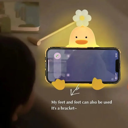 Cute Duck Led Night Light USB Rechargeable Nightlights Silicone Lamp Touch Switch Children Kid Bedroom Decoration Birthday Gift