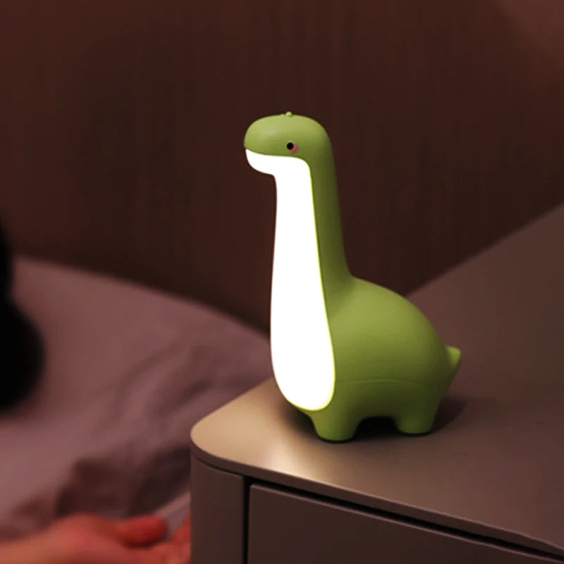 Cute Dinosaur Night Light, USB Rechargeable Bedside Lamp for Kids