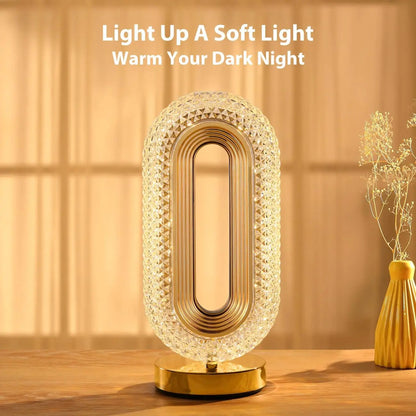 Luxury Crystal Table Lamp, Romantic Bedside Night Light