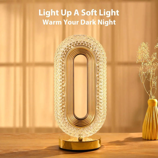 Luxury Crystal Table Lamp, Romantic Bedside Night Light