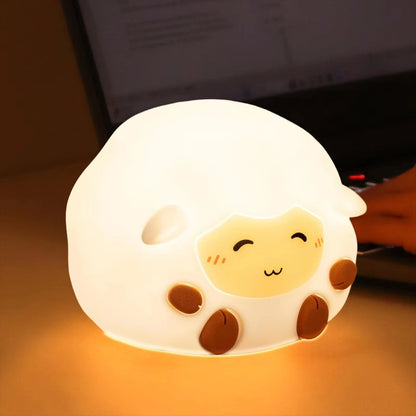 Unicorn Cute Silicone LED Night Light for Kids Children USB Rechargeable Cartoon Animal Bedroom Decor Touch Night Lamp for Gifts
