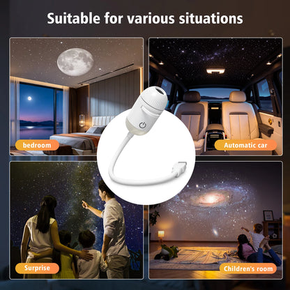 2-In-1 USB Ambient LED Portable Starry Romantic Sky Ceiling Projector Lamp 