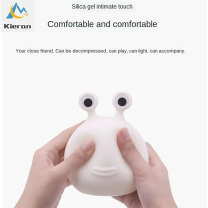Cartoon Slug LED Night Light, Silicone Bedside Lamp for Kids and Nursery