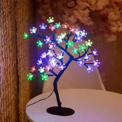 Cherry Blossom Tree Light, 17-Inch 40 LED Tabletop Bonsai Lamp, USB Powered