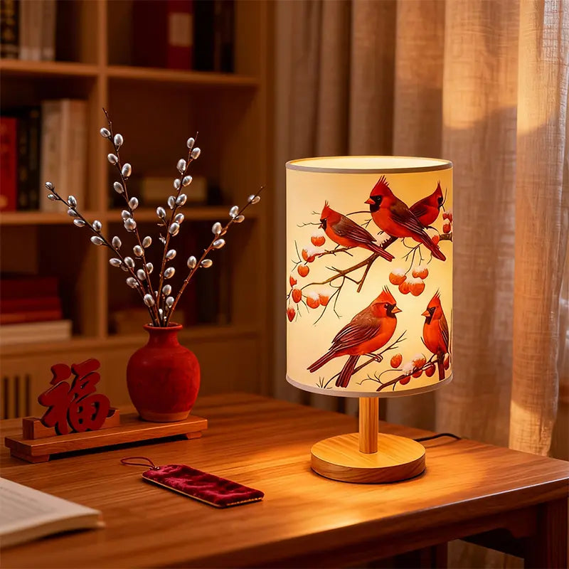 Red Bird Table Lamp, Decorative Bedside Light for Home and Gift Decor