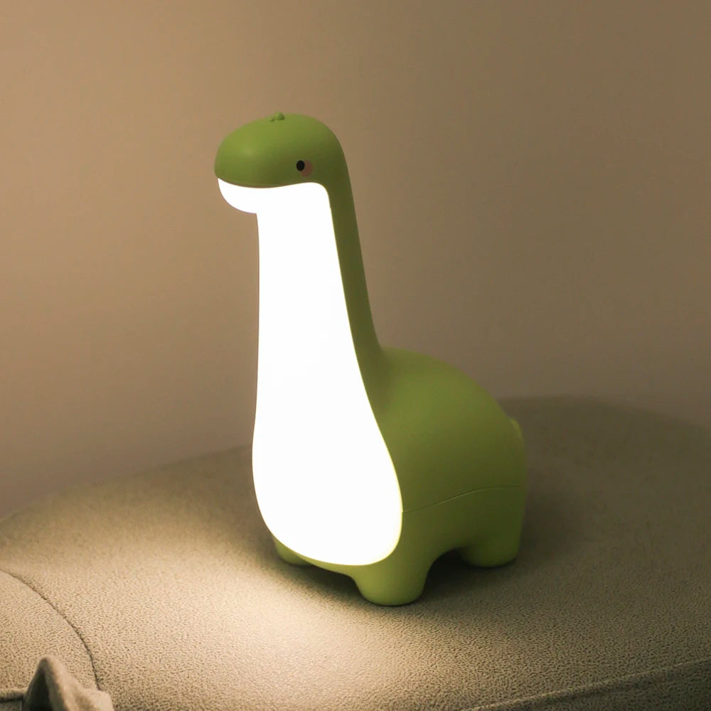 Cute Dinosaur Night Light, USB Rechargeable Bedside Lamp for Kids