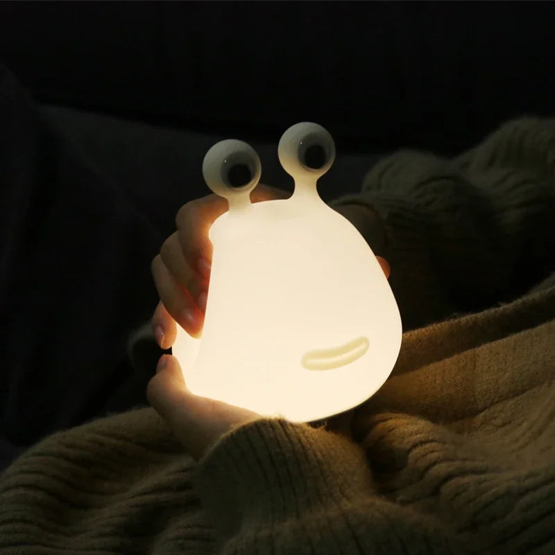 Cartoon Slug LED Night Light, Silicone Bedside Lamp for Kids and Nursery