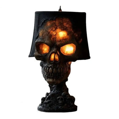 Glowing Skull LED Table Lamp, Gothic Resin Night Light for Home Decor