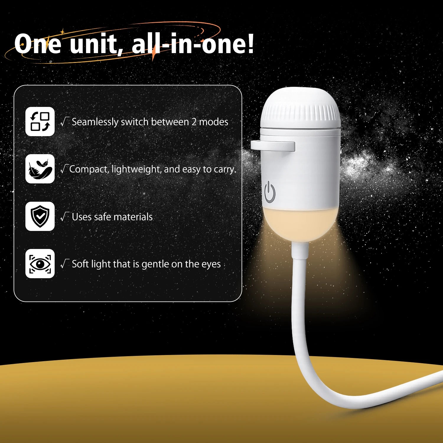 2-In-1 USB Ambient LED Portable Starry Romantic Sky Ceiling Projector Lamp 