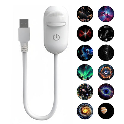 2-In-1 USB Ambient LED Portable Starry Romantic Sky Ceiling Projector Lamp 