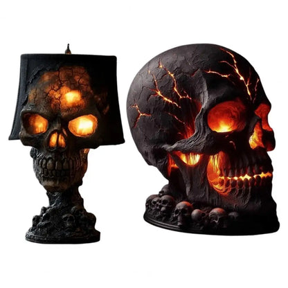 Glowing Skull LED Table Lamp, Gothic Resin Night Light for Home Decor